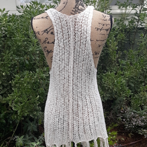 Mossimo Open Knit Fringe Trim Cardigan Sweater S - Picture 3 of 6